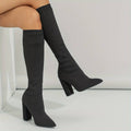 OLIVIA | BOTAS CALCETÍN DE PUNTO PARA MUJER CON TACÓN DE BLOQUE