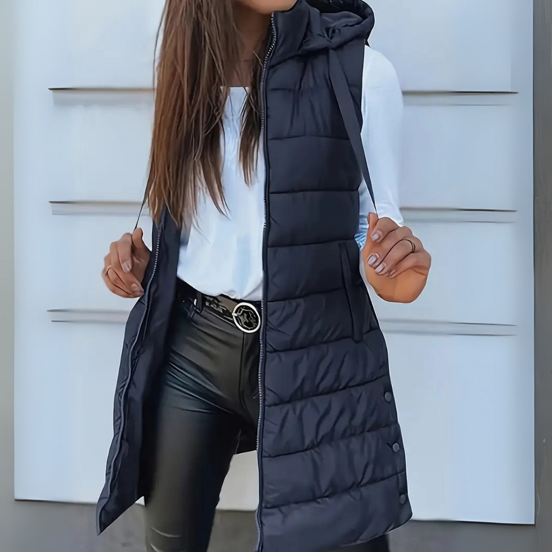 Mitchelle™ Chaleco Acolchado Largo sin Mangas Casual