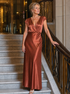 Samouse | Vestido Maxi Cruzado con Mangas Casquillo