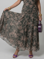 Verena | Vestido Midi Fluido Hombros al Descubierto