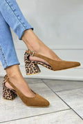 Isadora | Zapatos Slingback con Detalle de Leopardo