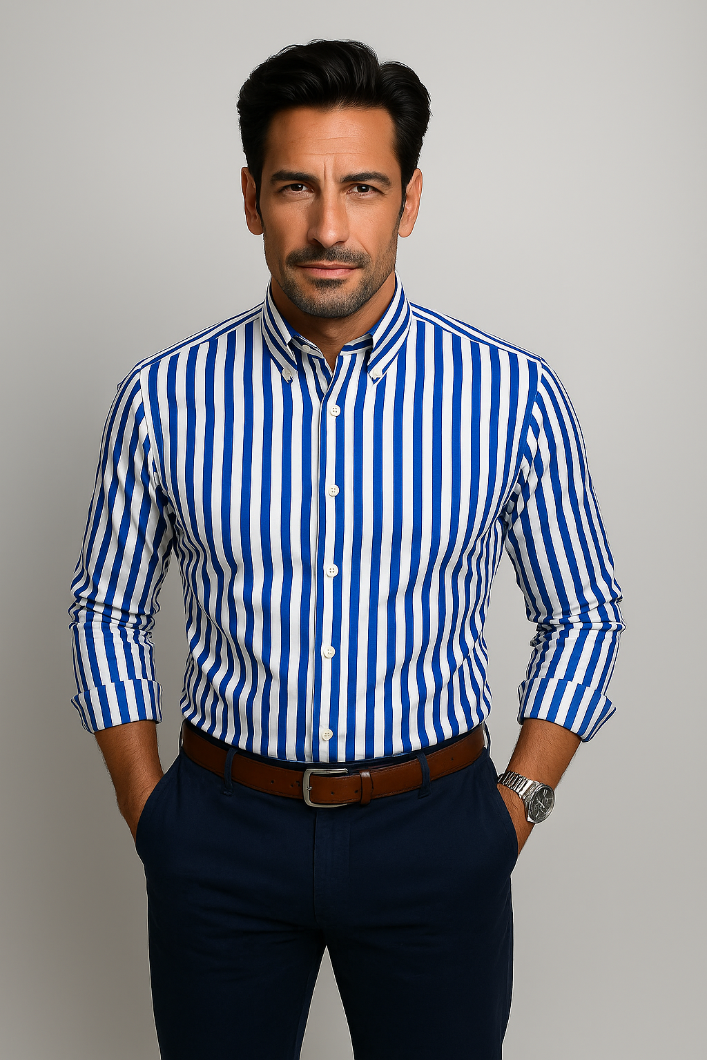 Camisa Clásica de Rayas Henry