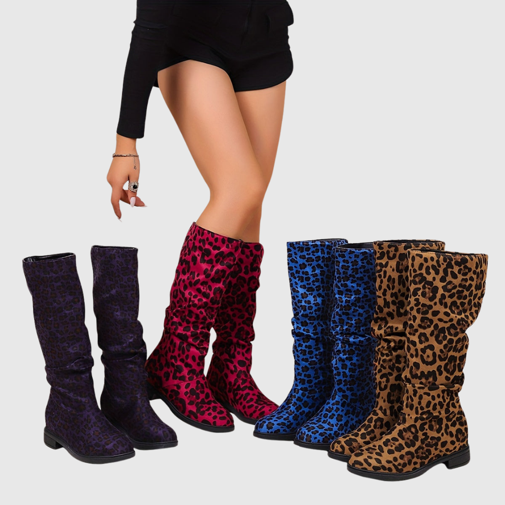 Selah | Botas Media Caña de Leopardo