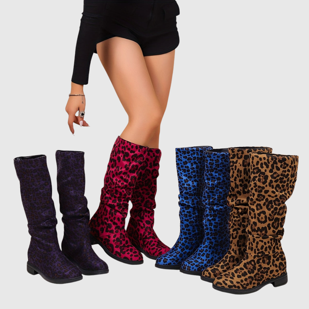 Selah | Botas Media Caña de Leopardo