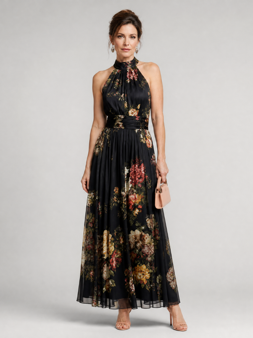 Sior | Vestido Midi Halter Estampado Floral