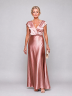 Samouse | Vestido Maxi Cruzado con Mangas Casquillo