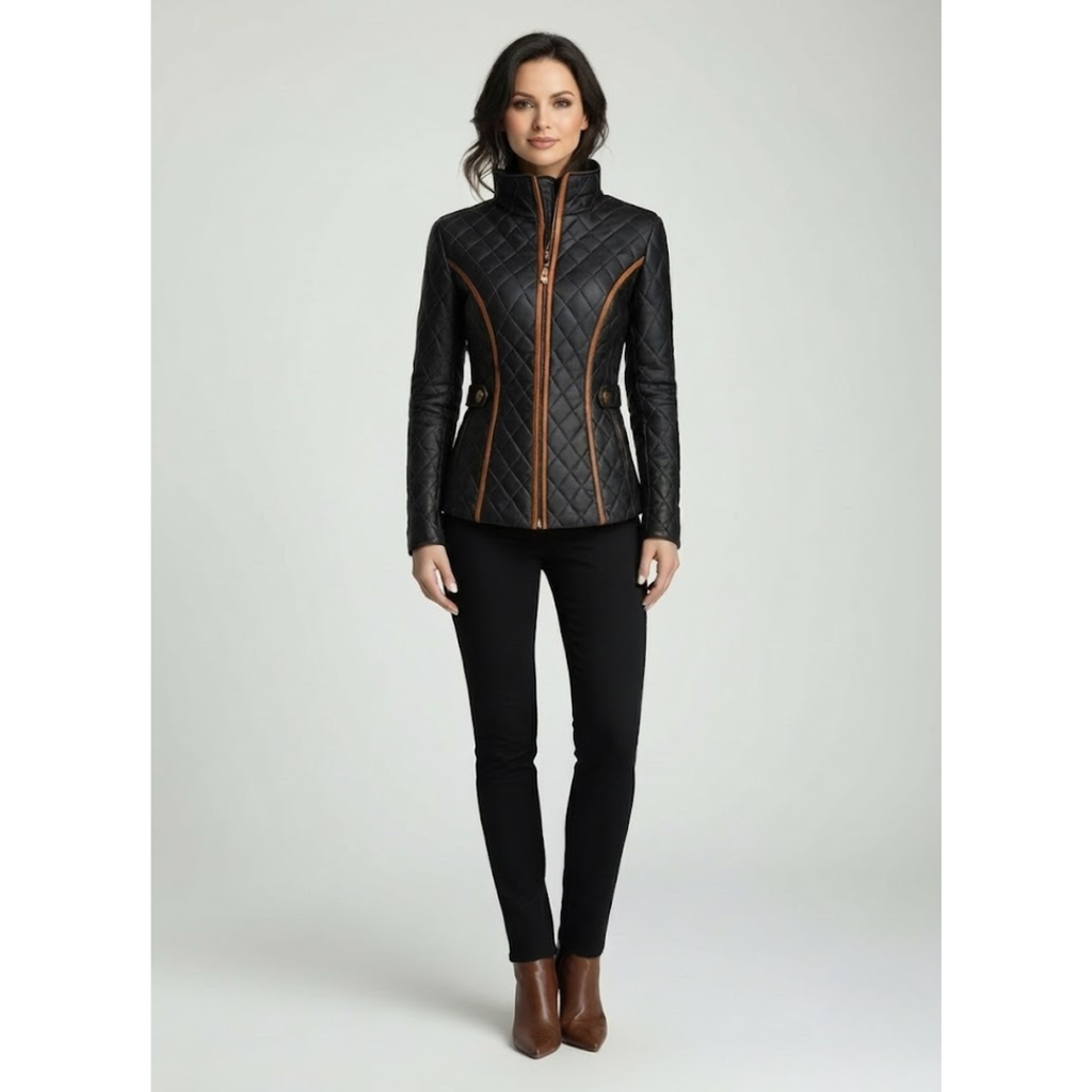 Chaqueta acolchada Leatrice™ con forro y costuras en rombos