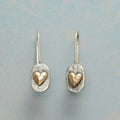 Pendientes Vintage de Corazón Incrustado en Oro