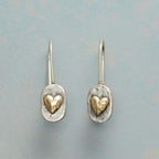 Pendientes Vintage de Corazón Incrustado en Oro