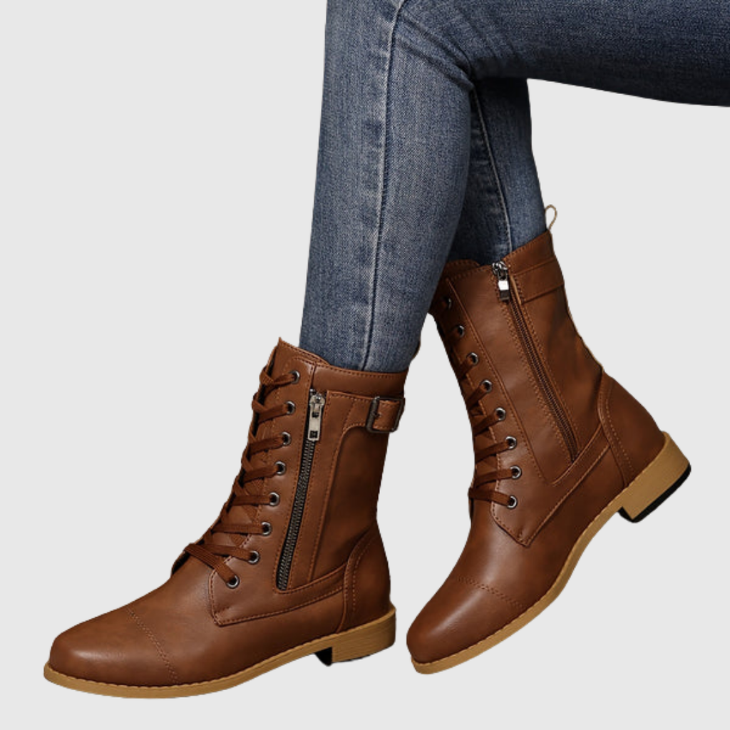 Carmine | Botas de Cuero Cómodas con Cremallera Lateral