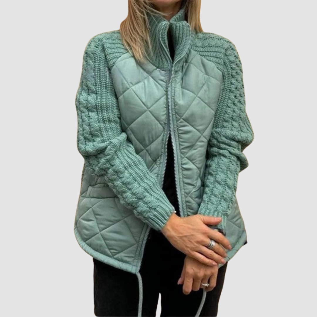 Carina™ Chaqueta de Plumón Patchwork de Lana