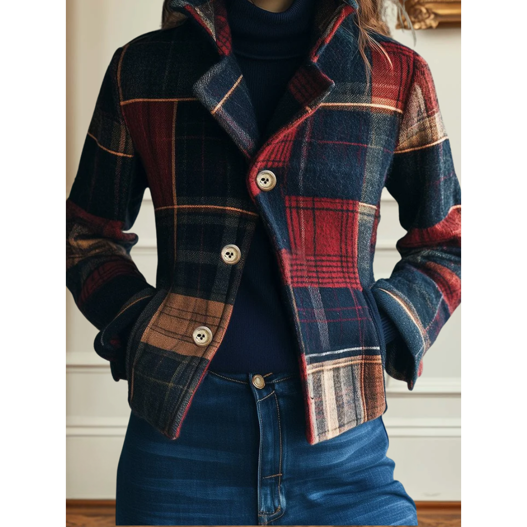 Chaqueta de cuadros clásica Nella™