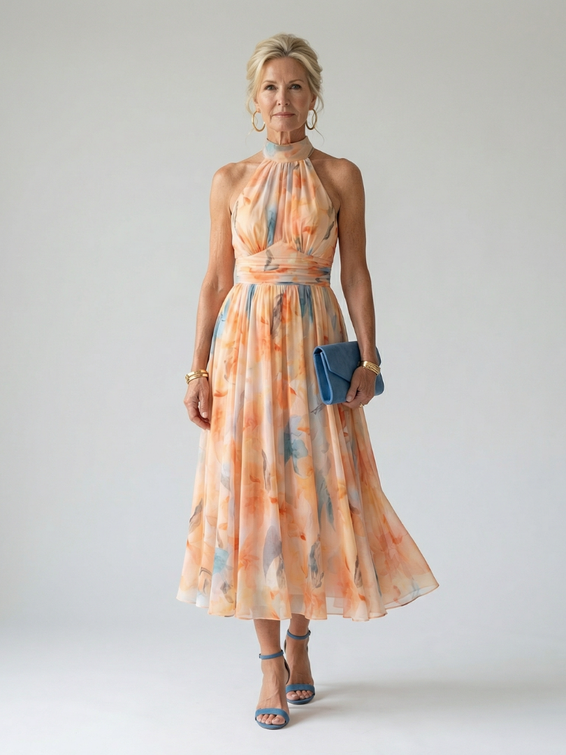 Odile | Vestido Midi Halter Suave