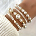 Set de Pulseras de Perlas Exquisitas
