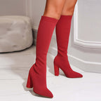 OLIVIA | BOTAS CALCETÍN DE PUNTO PARA MUJER CON TACÓN DE BLOQUE