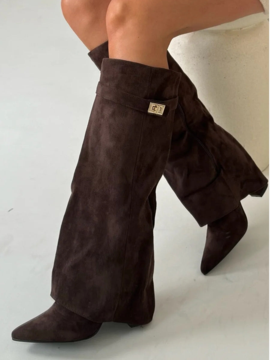 HARRIET | BOTAS ALTAS DE PIEL PARA MUJER CON HEBILLA