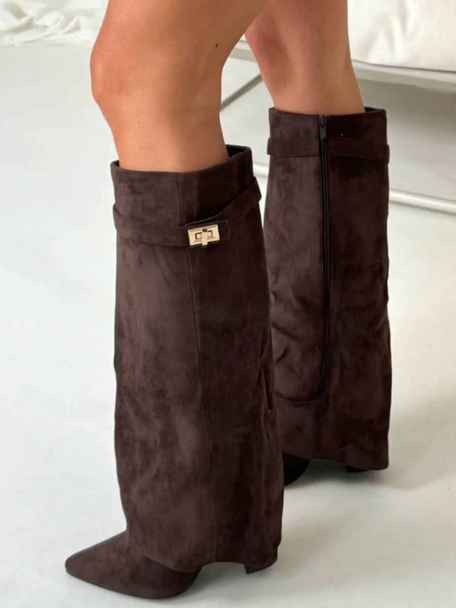 HARRIET | BOTAS ALTAS DE PIEL PARA MUJER CON HEBILLA
