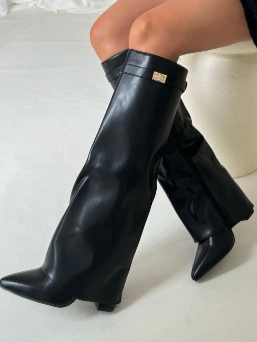 HARRIET | BOTAS ALTAS DE PIEL PARA MUJER CON HEBILLA