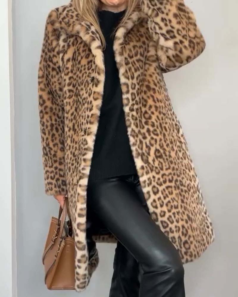 Abrigo de leopardo elegante Lysandra™