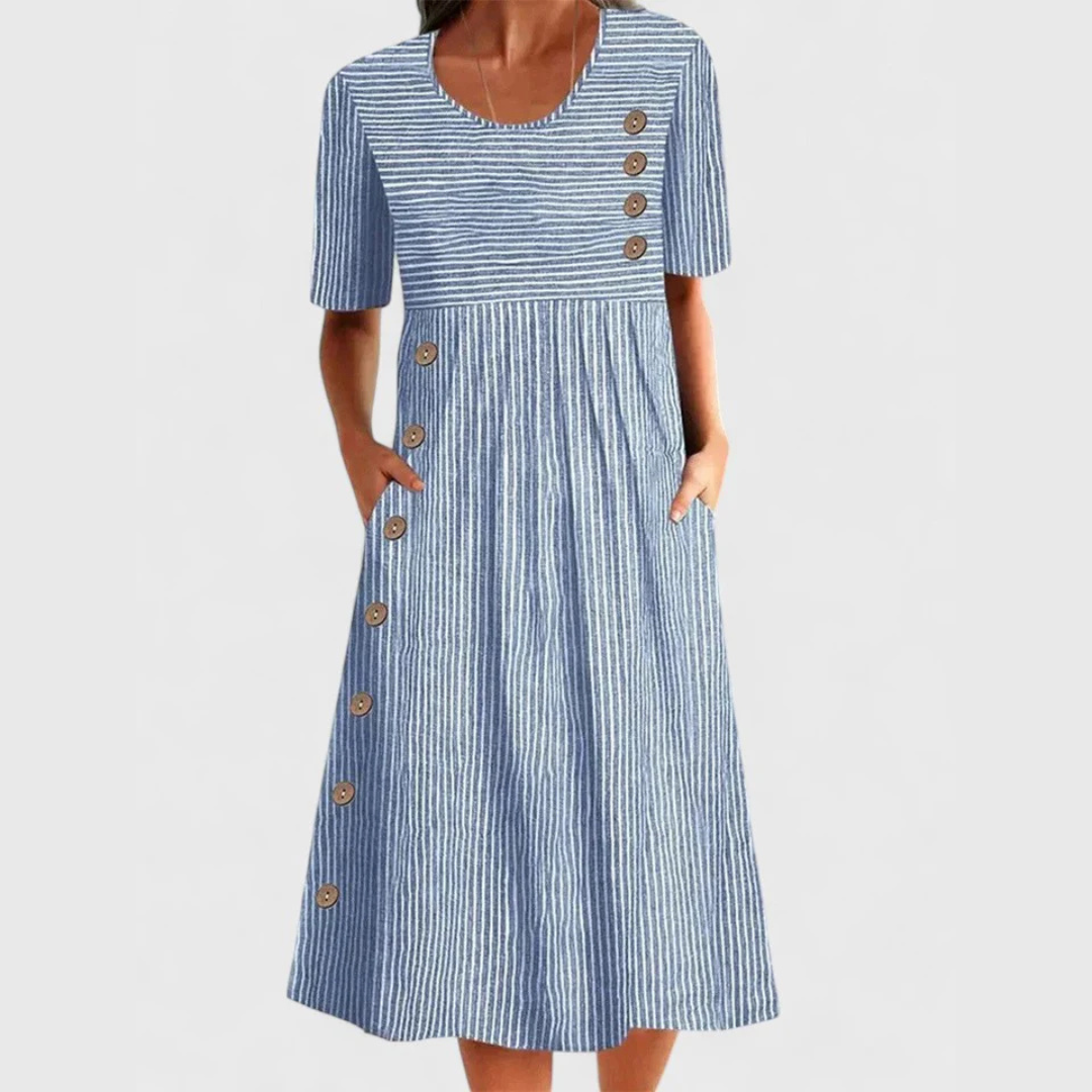 Marina | Vestido Midi de Rayas
