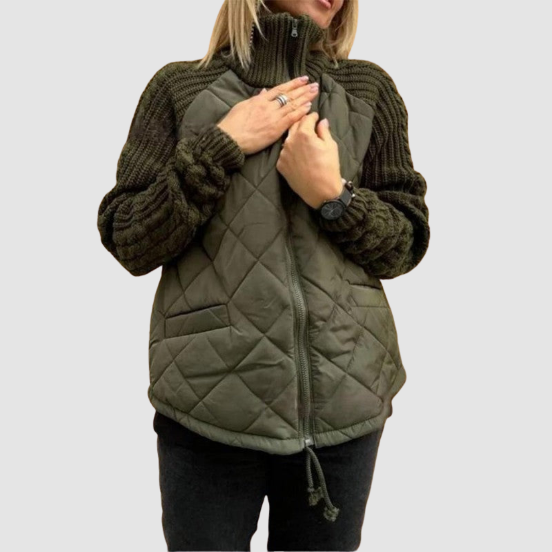 Carina™ Chaqueta de Plumón Patchwork de Lana