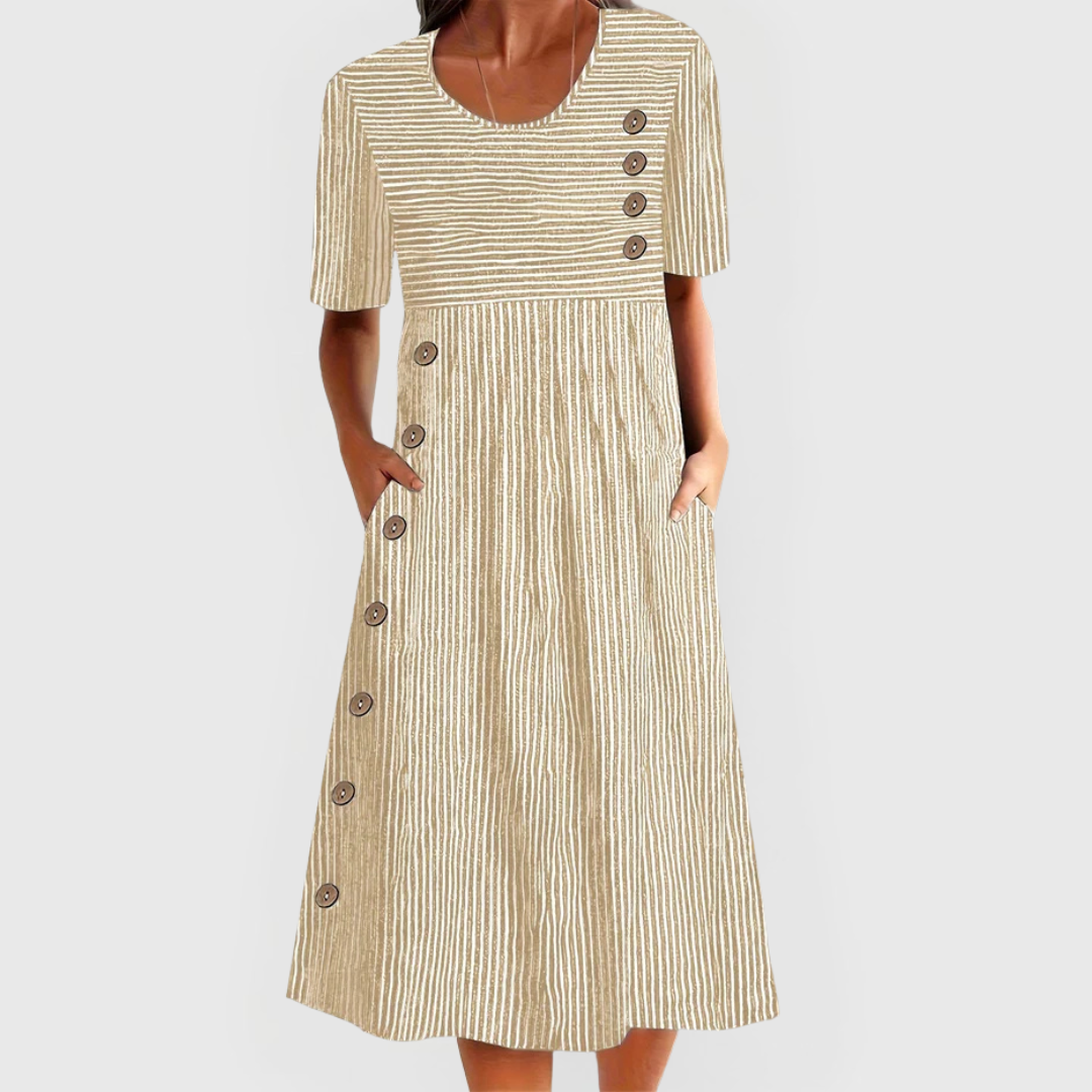 Marina | Vestido Midi de Rayas