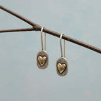 Pendientes Vintage de Corazón Incrustado en Oro