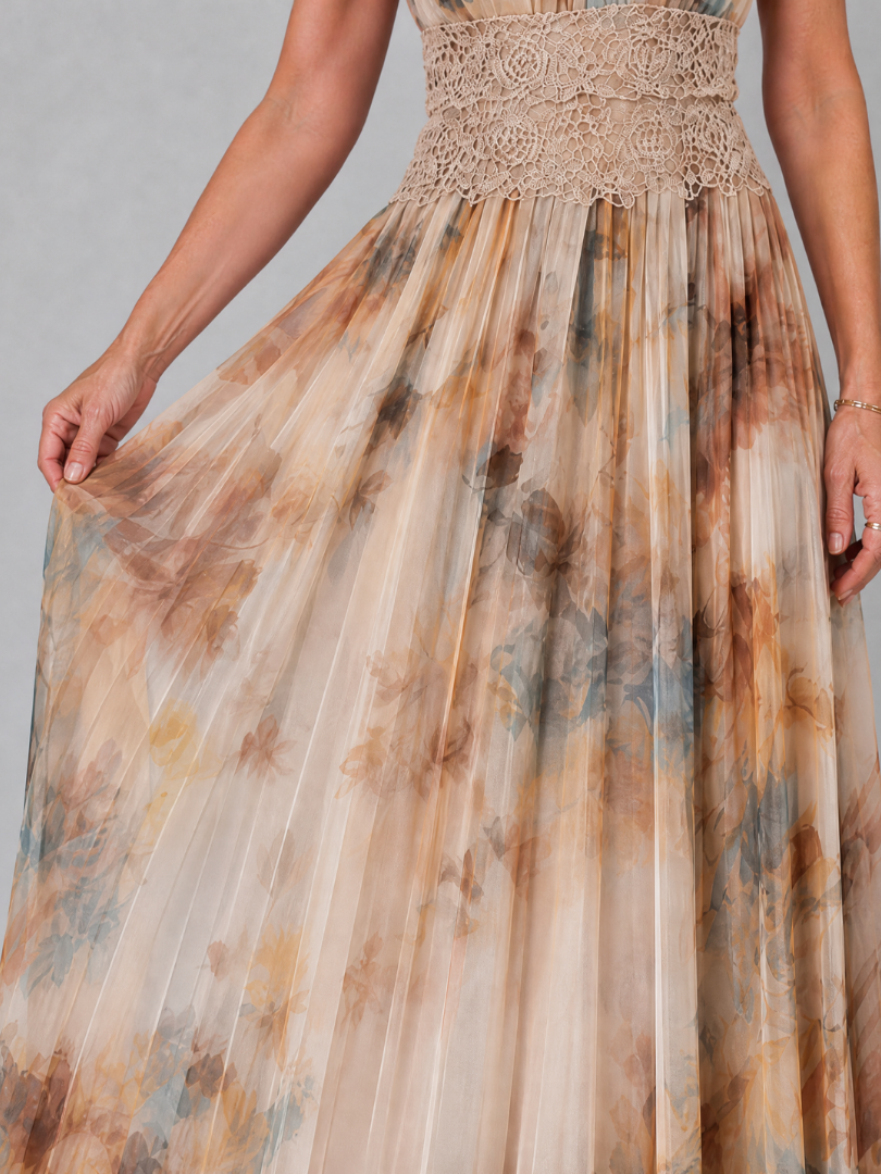 Elavenue | Vestido Maxi Halter con Cintura de Encaje