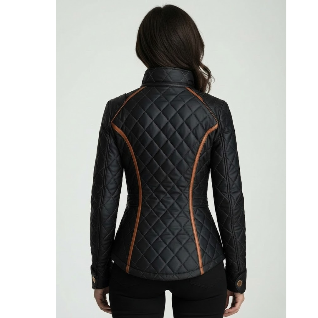 Chaqueta acolchada Leatrice™ con forro y costuras en rombos