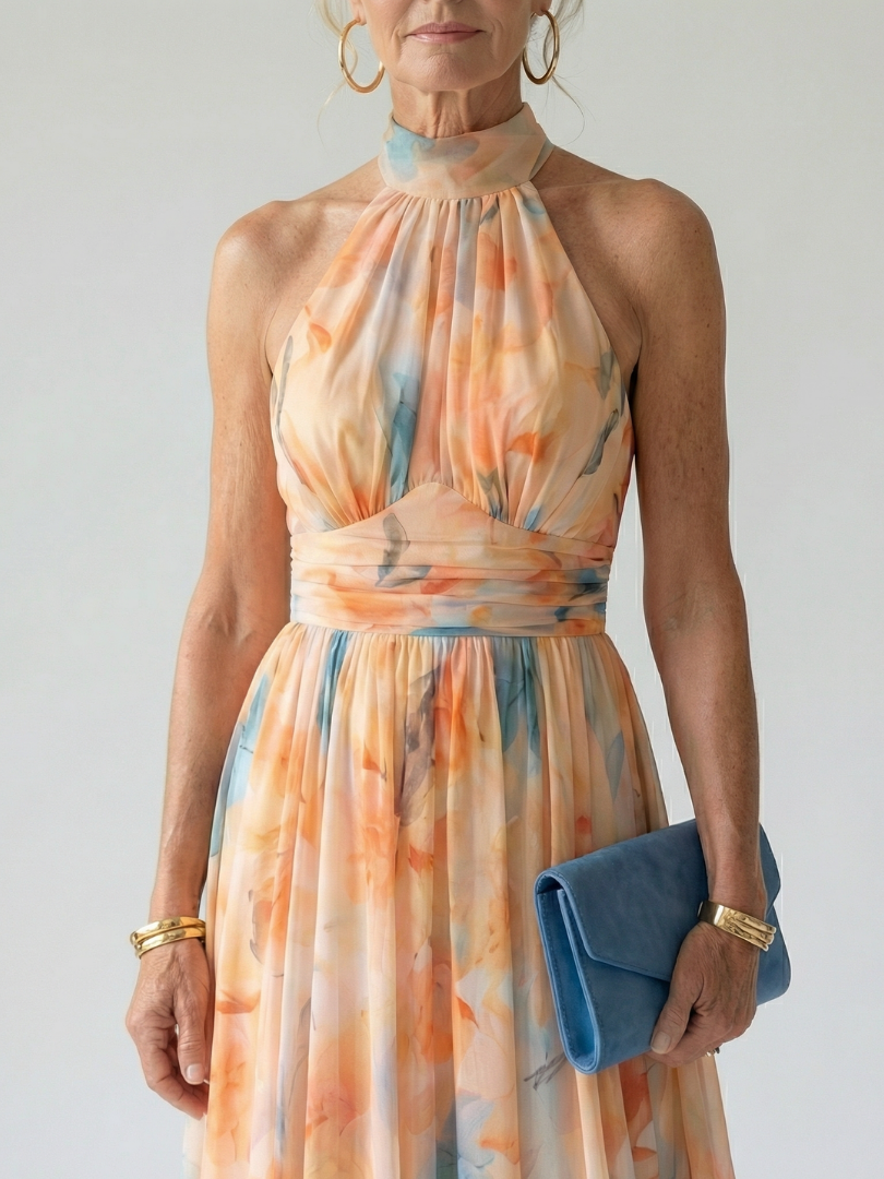 Odile | Vestido Midi Halter Suave