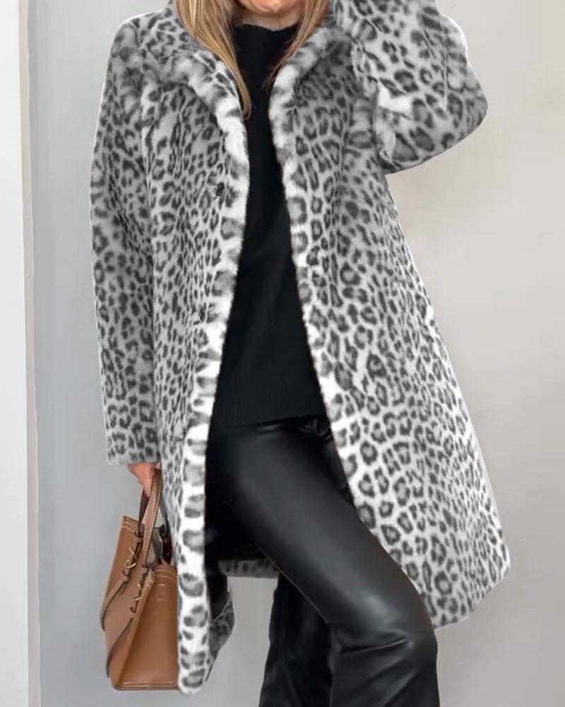Abrigo de leopardo elegante Lysandra™