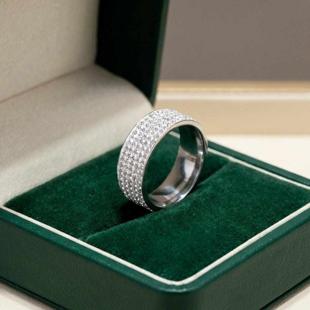Anillo Pavelli de aro con cristales