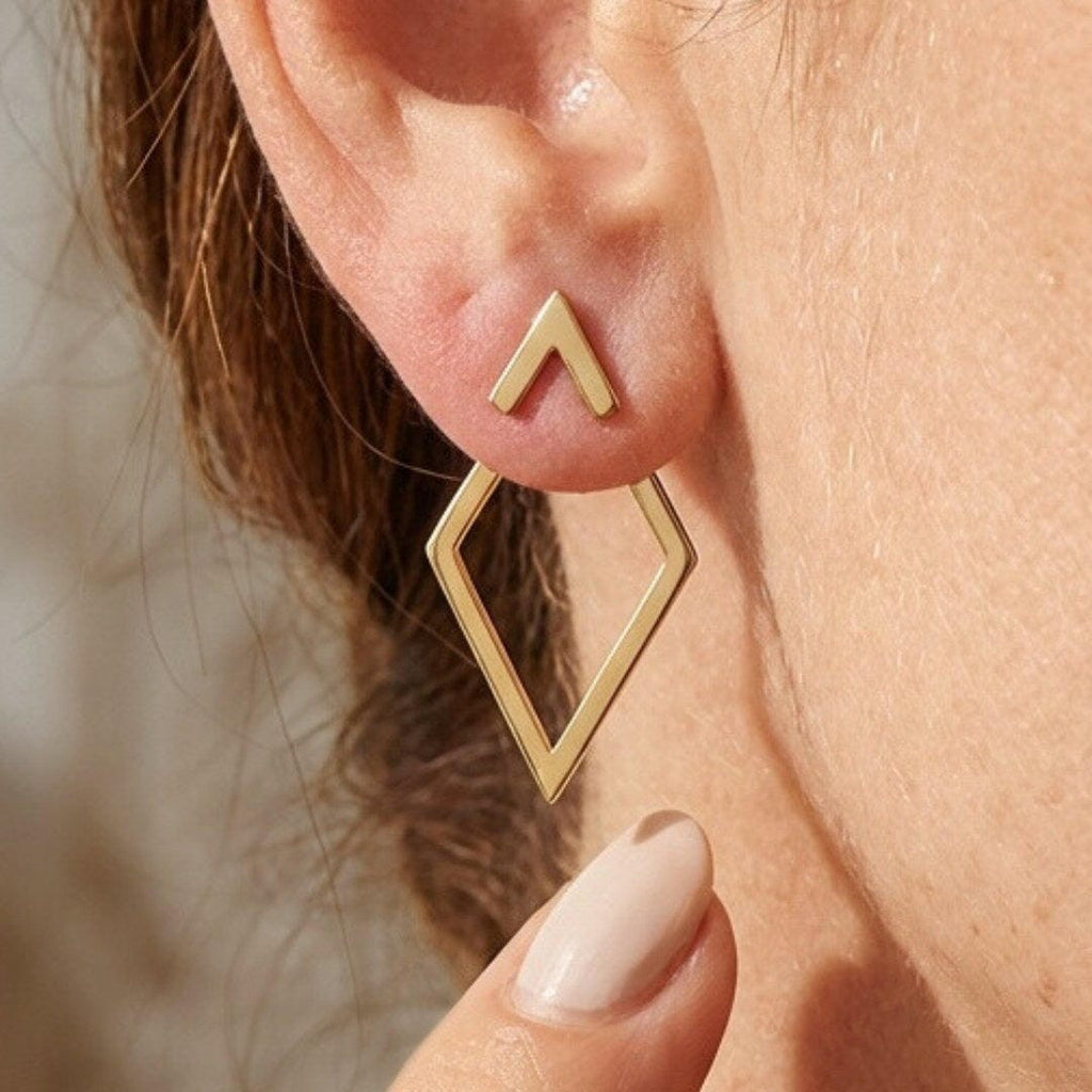 Pendientes de Botón Geométricos Bohemios