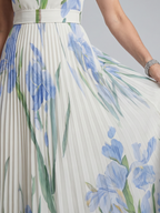 Ophelia | Vestido Midi Estampado Floral con Escote Cuadrado y Sin Mangas