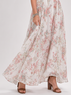 Guinevere | Vestido Midi Estampado Floral con Falda Vaporosa