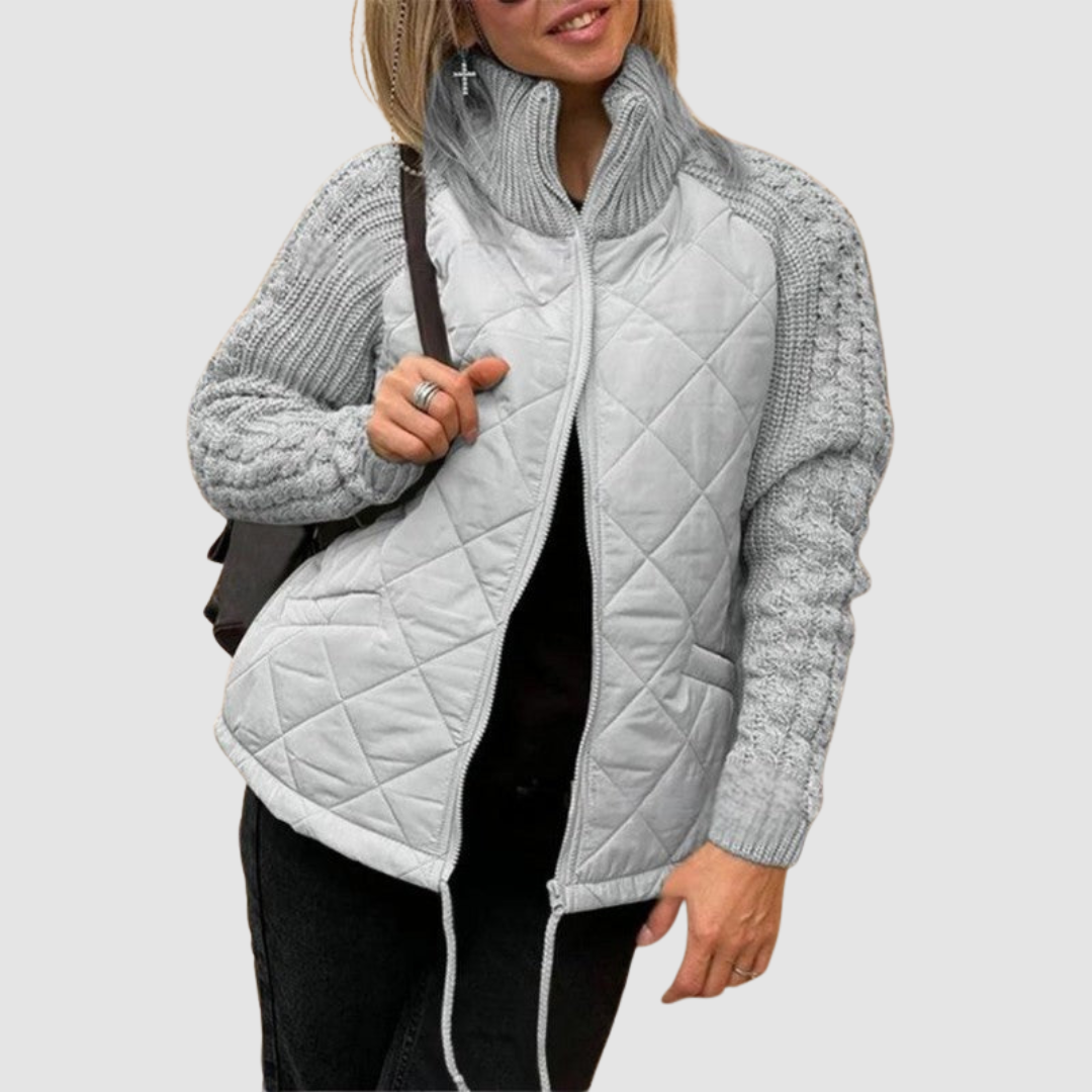 Carina™ Chaqueta de Plumón Patchwork de Lana