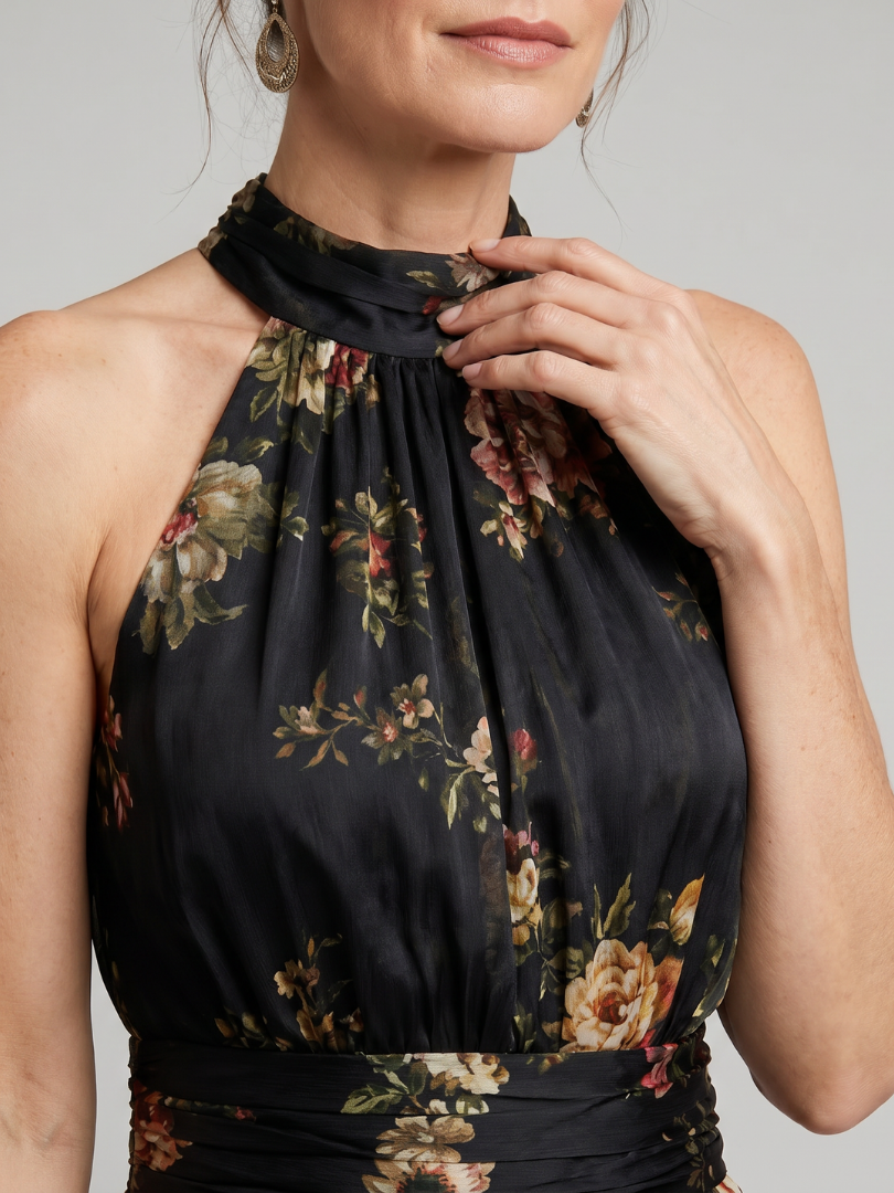 Sior | Vestido Midi Halter Estampado Floral