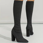 OLIVIA | BOTAS CALCETÍN DE PUNTO PARA MUJER CON TACÓN DE BLOQUE