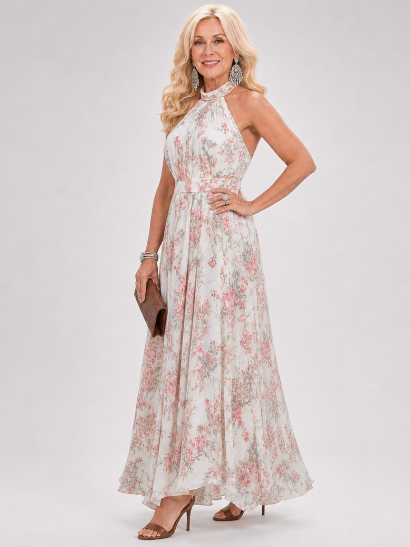 Guinevere | Vestido Midi Estampado Floral con Falda Vaporosa