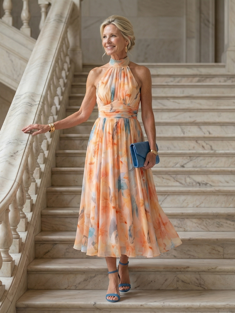 Odile | Vestido Midi Halter Suave