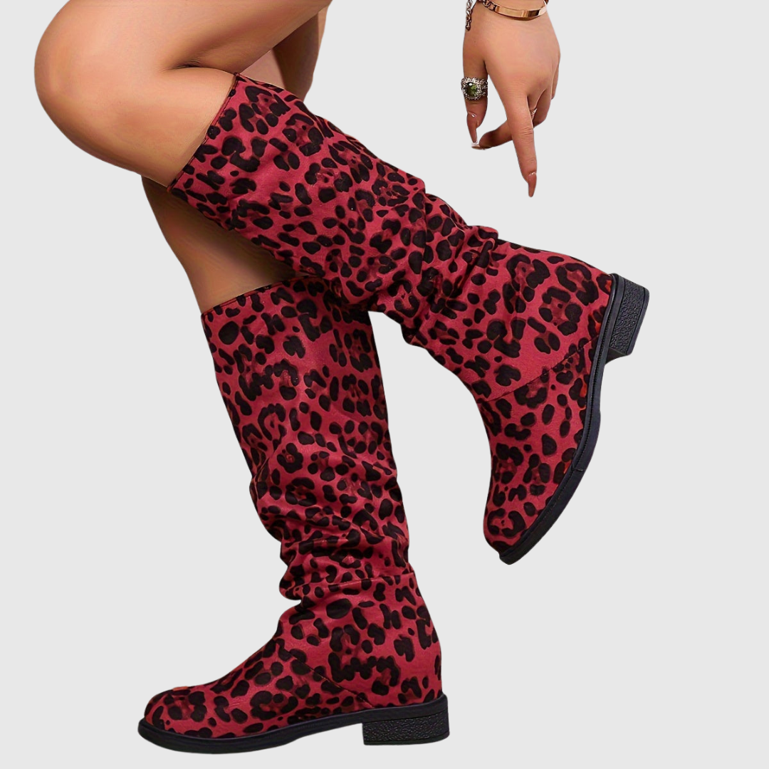 Selah | Botas Media Caña de Leopardo