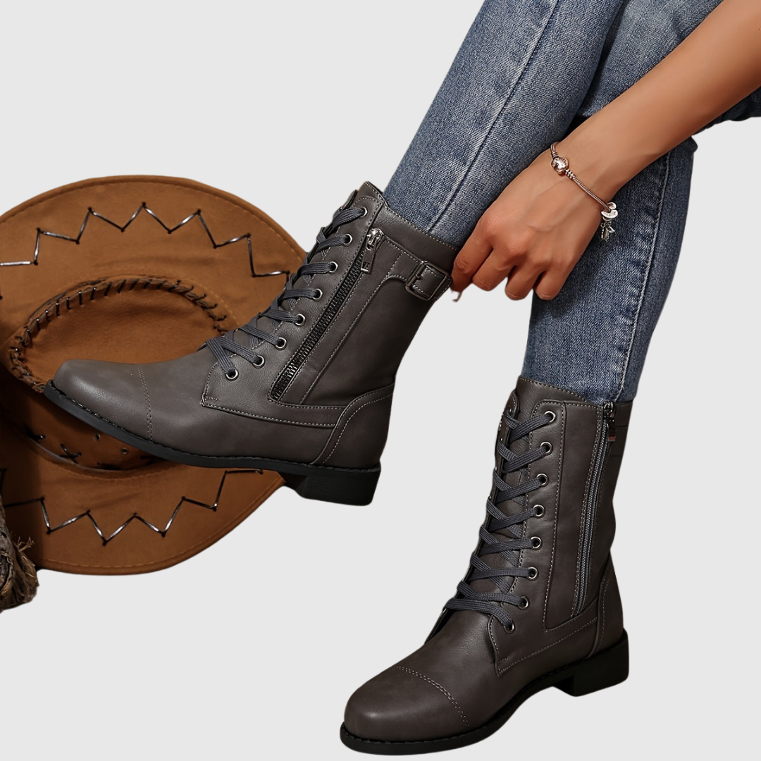 Carmine | Botas de Cuero Cómodas con Cremallera Lateral