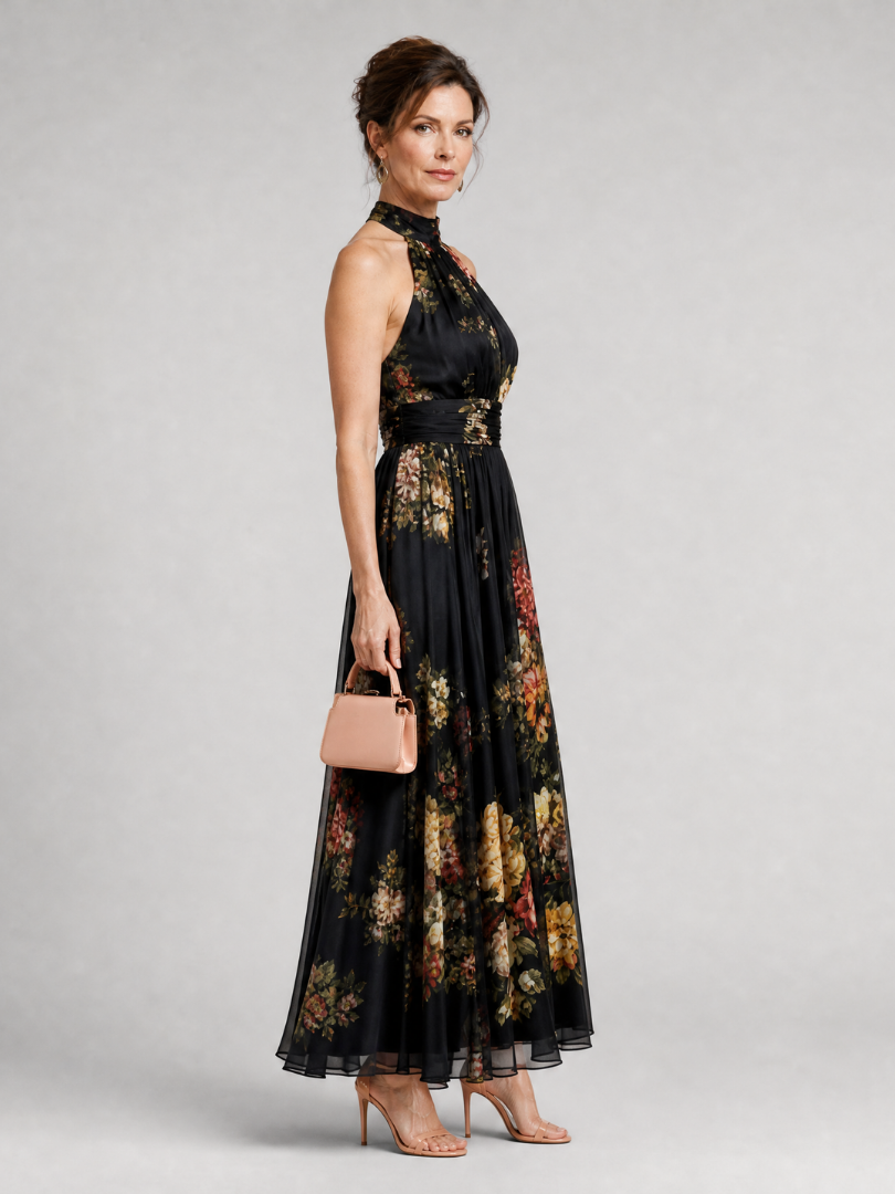 Sior | Vestido Midi Halter Estampado Floral