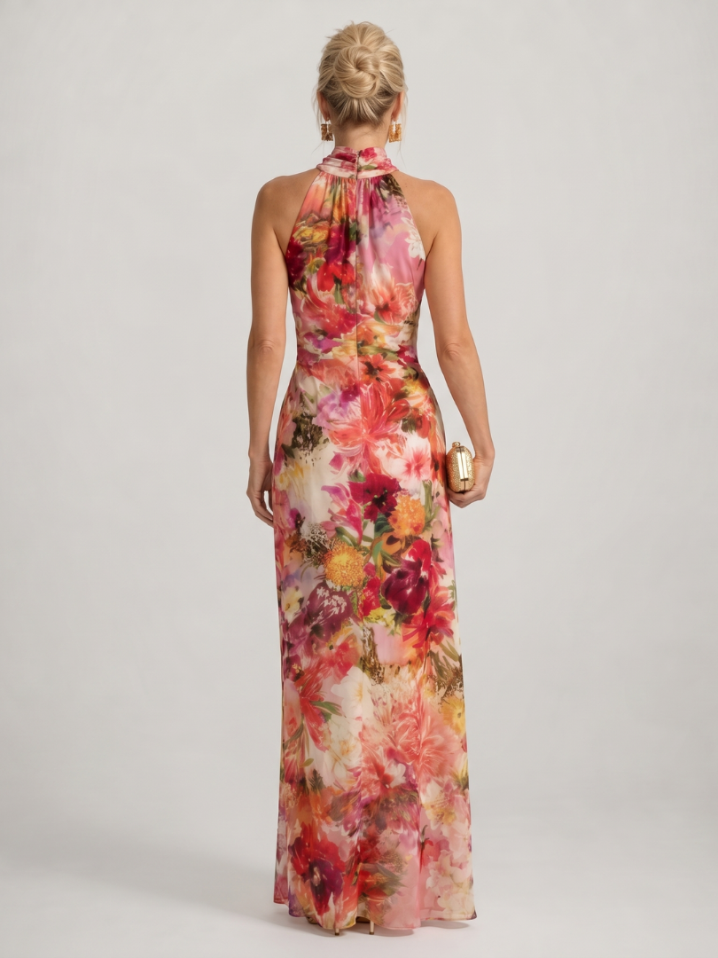 Elisabetta | Vestido Maxi Halter Estampado Floral