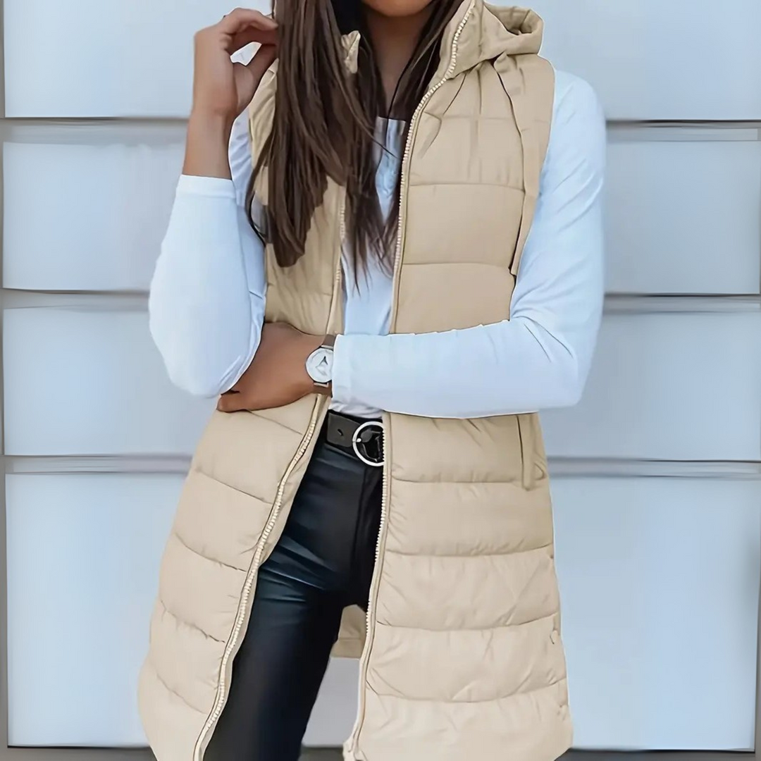 Mitchelle™ Chaleco Acolchado Largo sin Mangas Casual