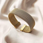 Pulsera Clásica Abierta de Malla Trenzada Vintage