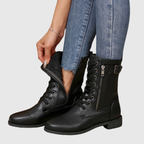 Carmine | Botas de Cuero Cómodas con Cremallera Lateral