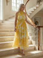 Sylin | Vestido Midi Halter Fruncido