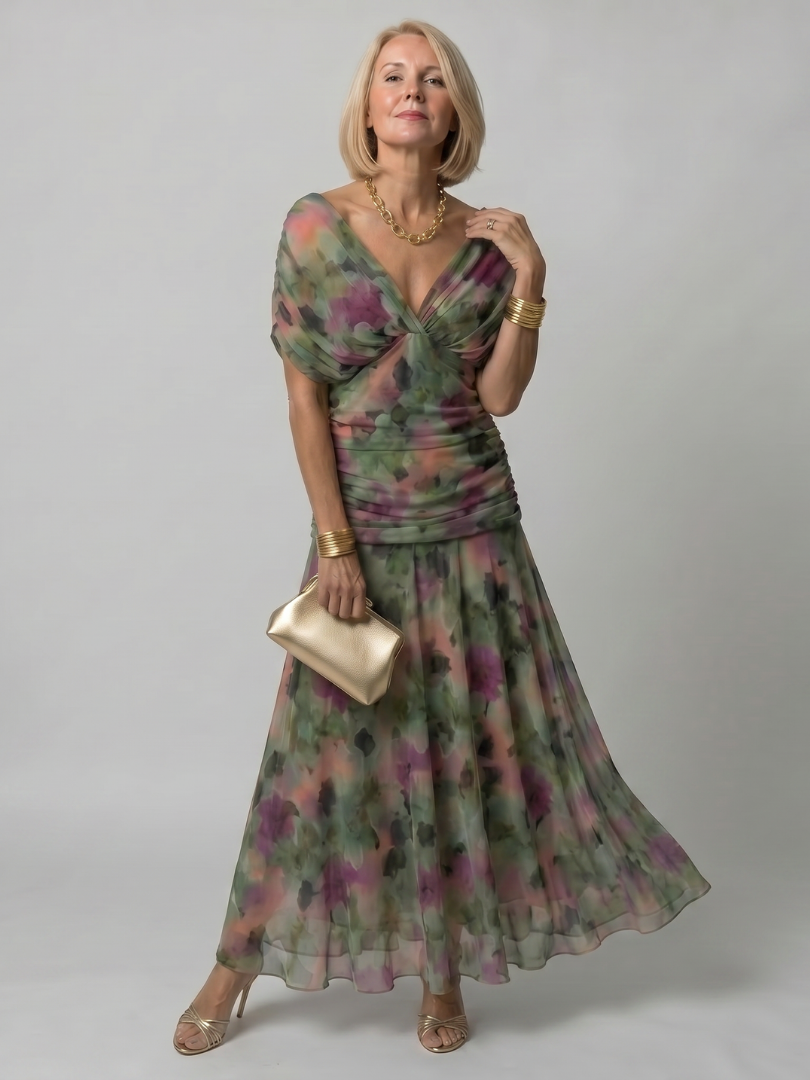 Verena | Vestido Midi Fluido Hombros al Descubierto