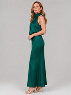 Nopal | Vestido Midi de Cuello Drapeado y Sin Mangas